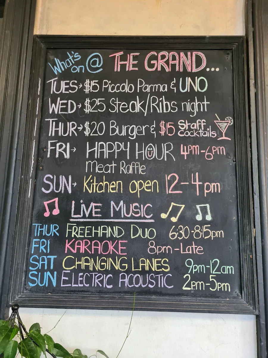 Menu, Grand Hotel Healesville - The Local