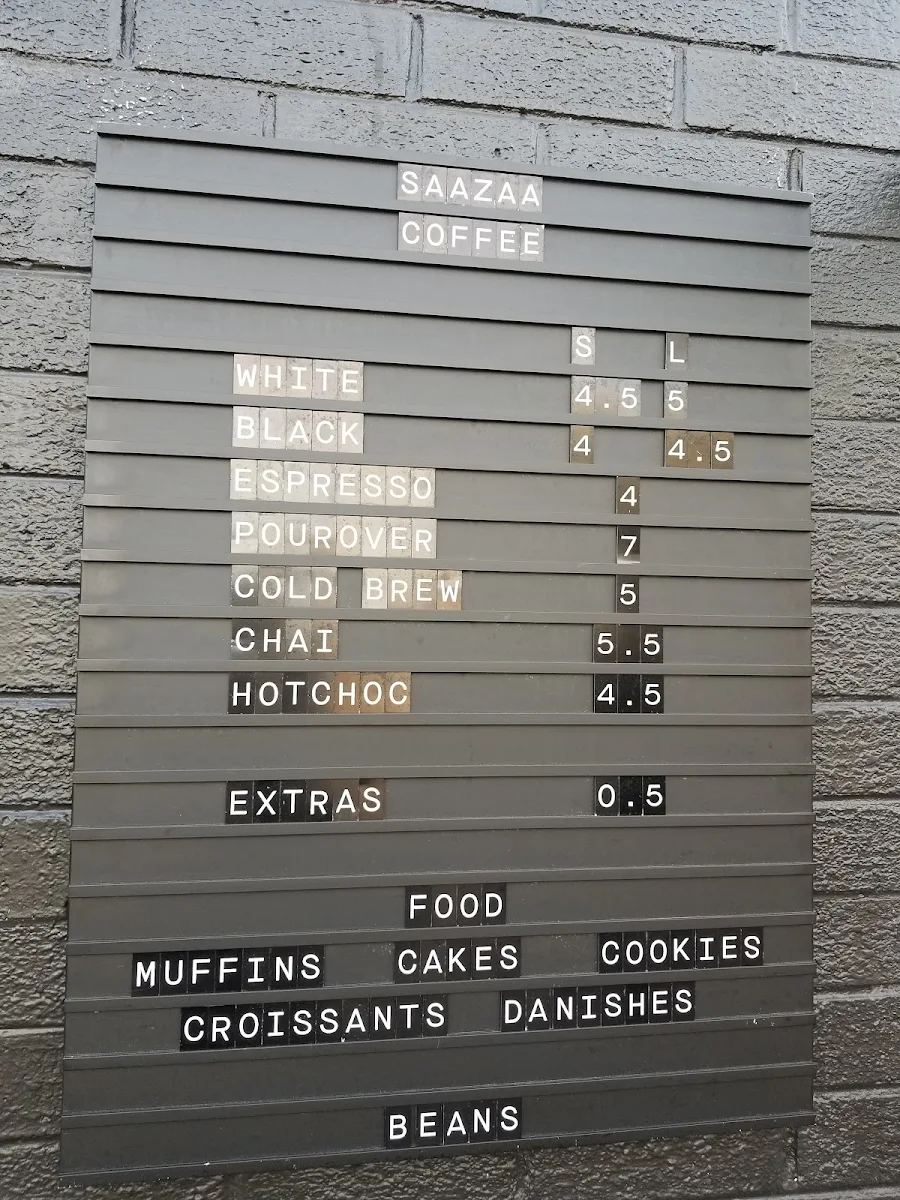 Menu, SAAZAA Coffee