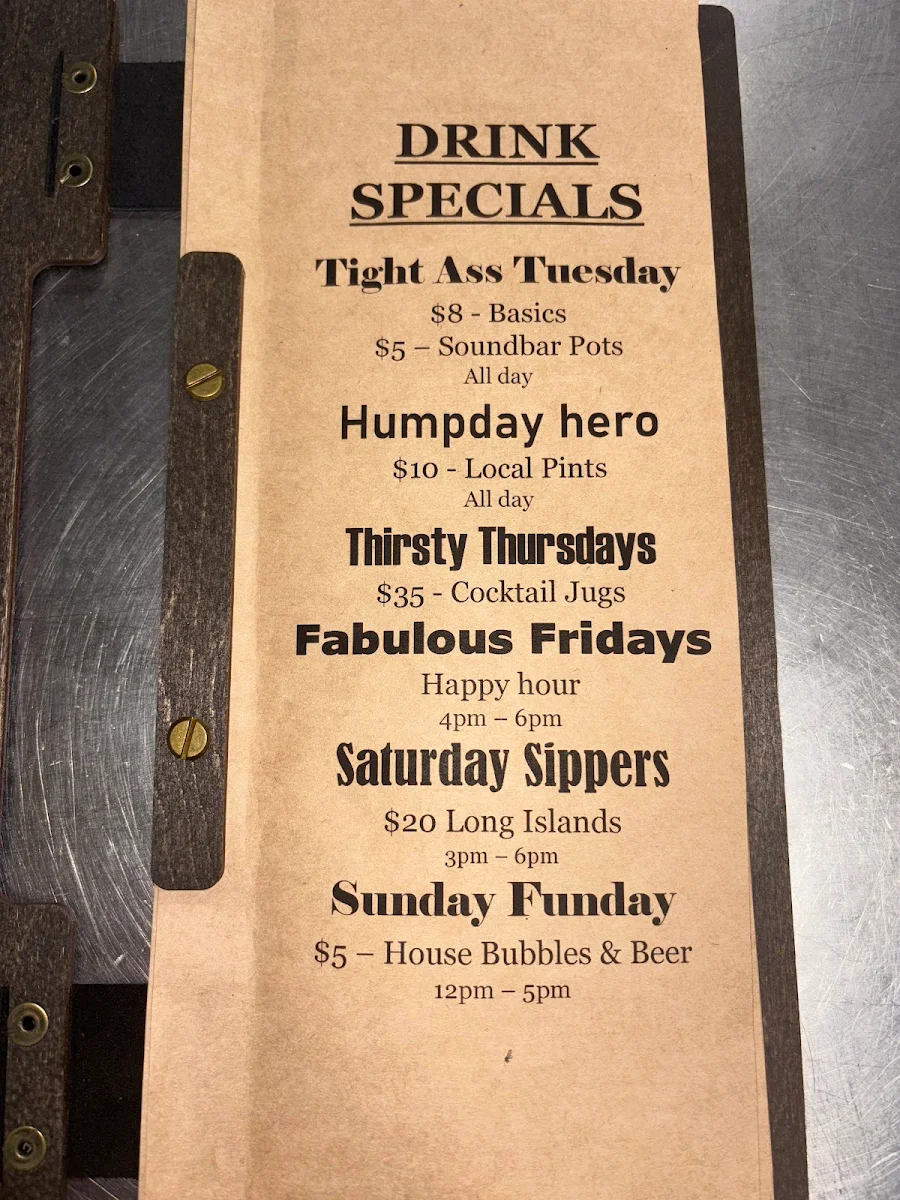 Menu, Sound Bar