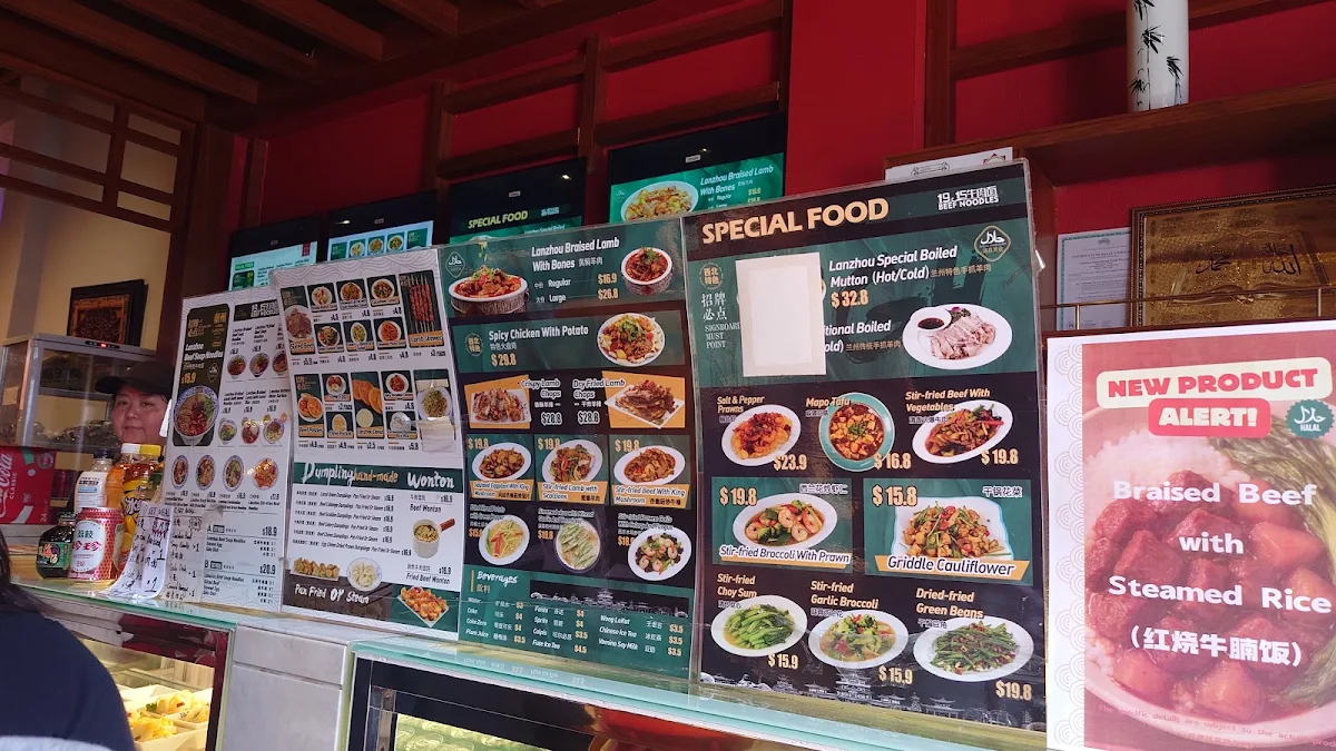 Menu, 1915 Lanzhou Beef Noodles Burwood