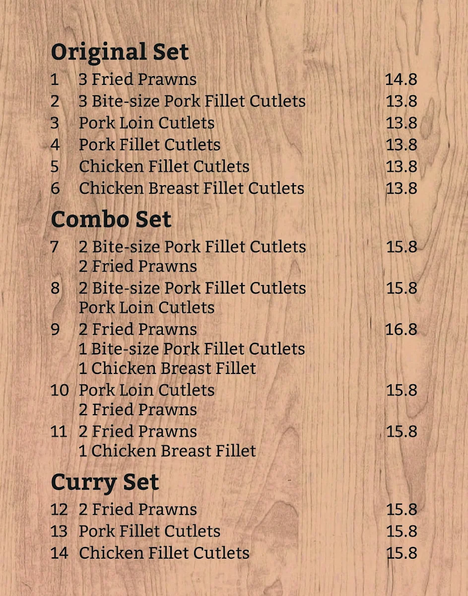 Menu, Tonkatsu