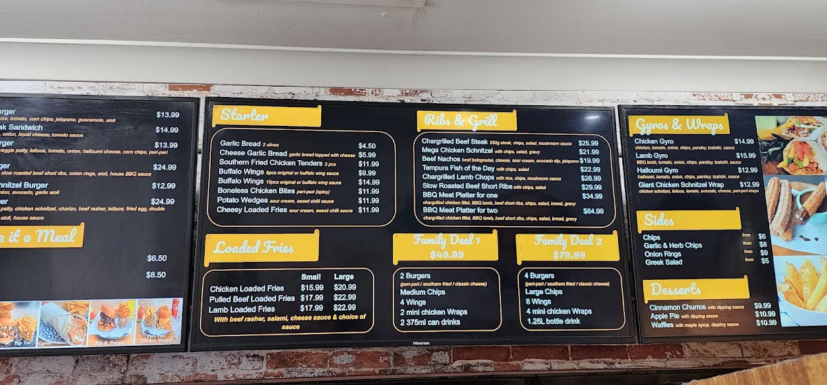 Menu, Fat Burgers & Grill