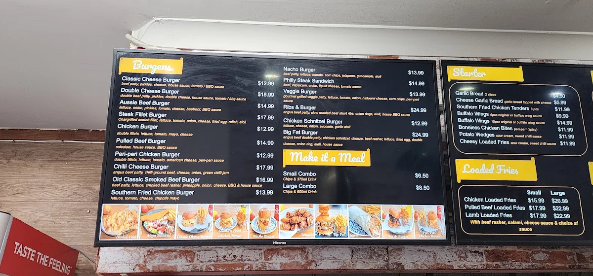 Menu, Fat Burgers & Grill