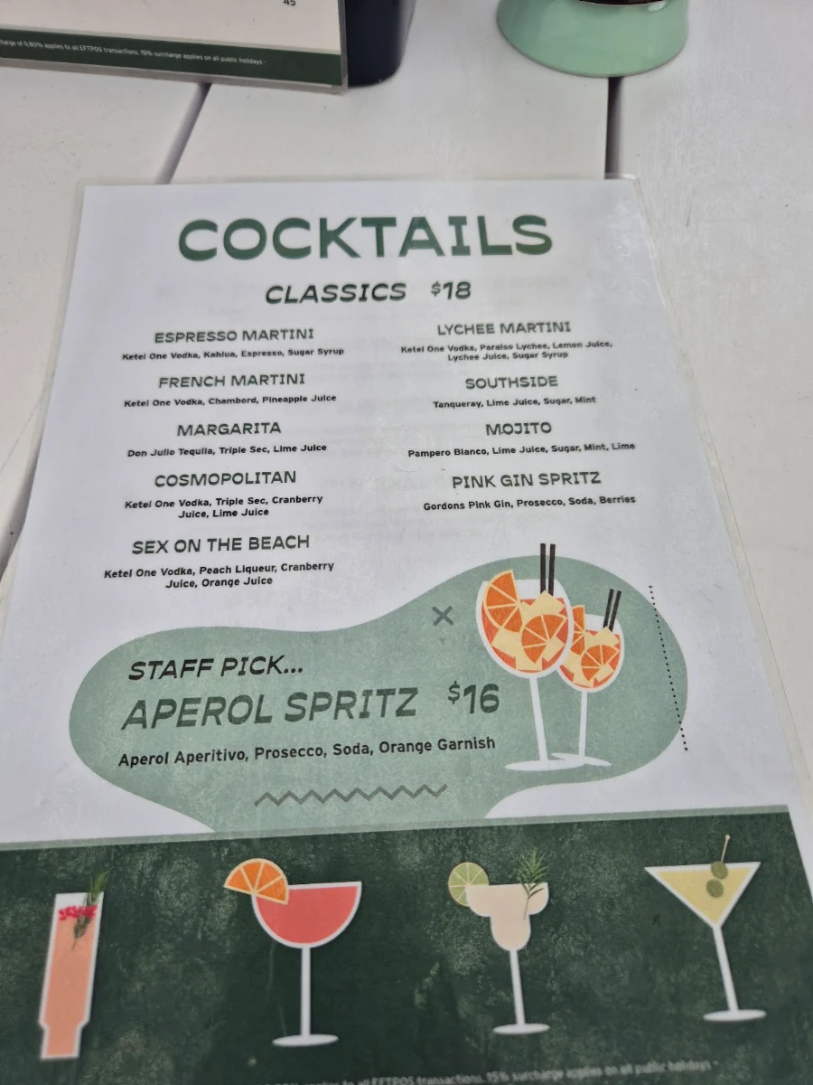 Menu, The Junction Hotel