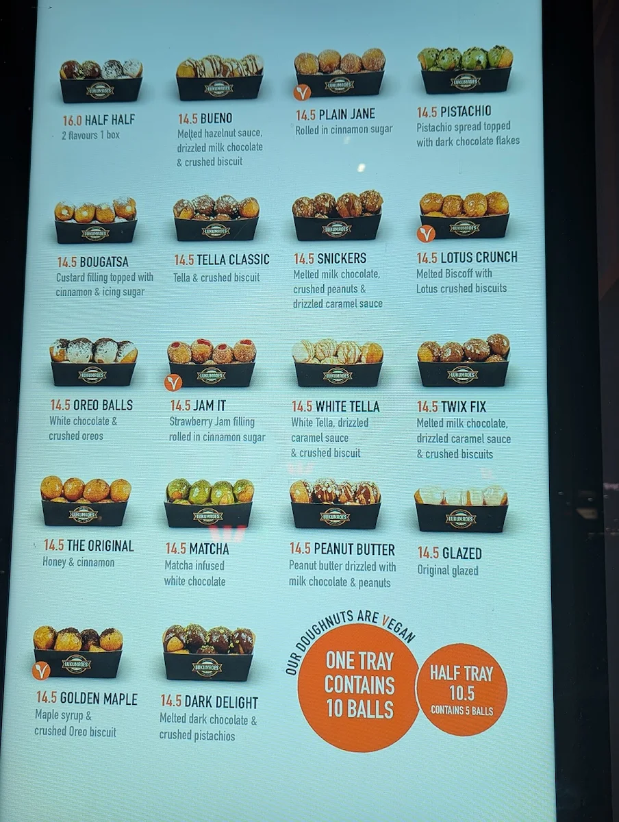 Menu, Lukumades Canberra