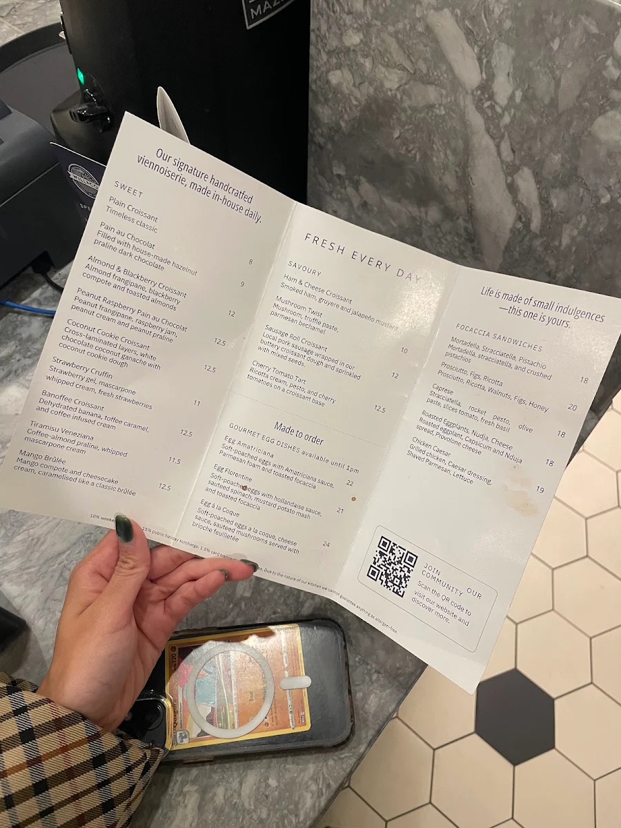 Menu, Croissanteria