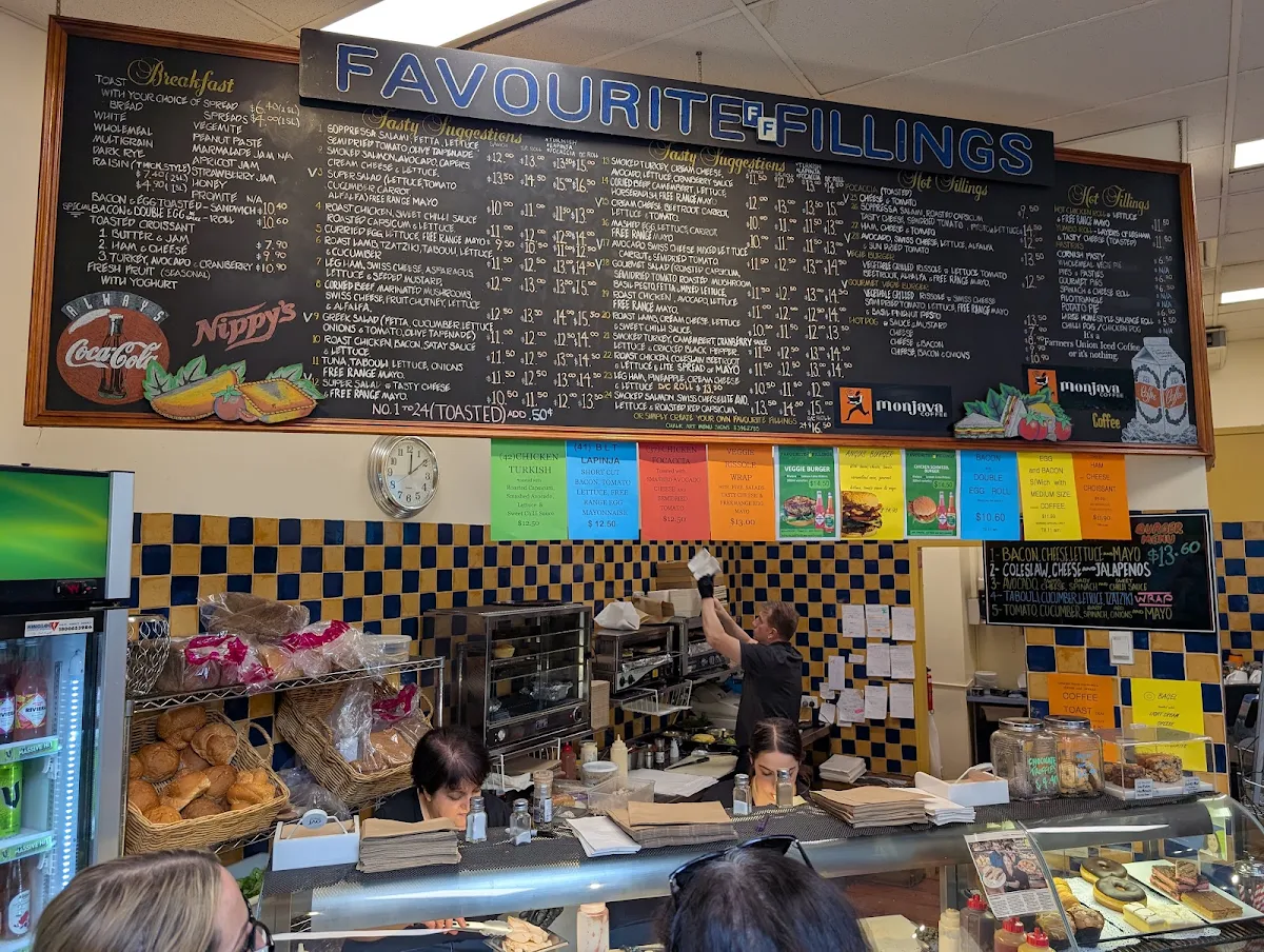 Menu, Favourite Fillings Lunch Bar