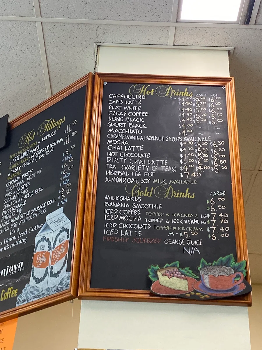 Menu, Favourite Fillings Lunch Bar