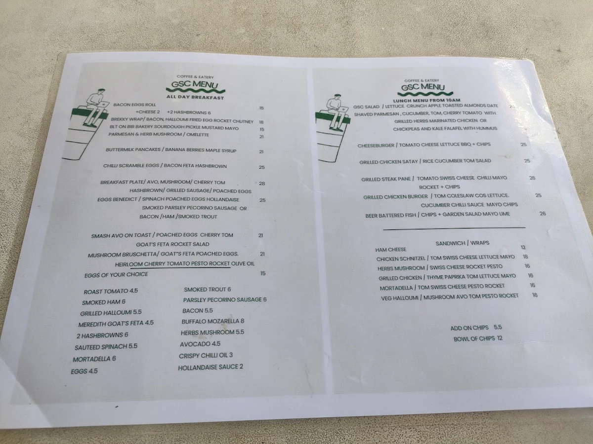 Menu, Berrima General Store & Café