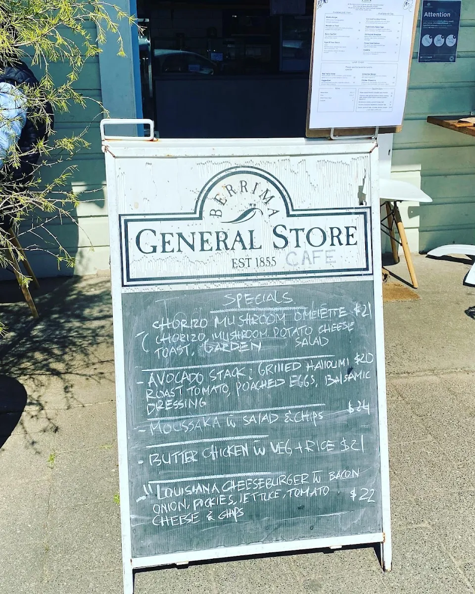 Menu, Berrima General Store & Café
