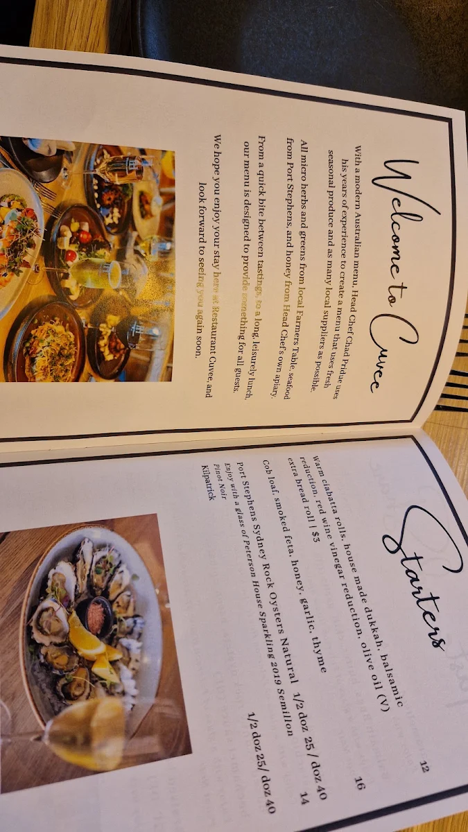 Menu, Restaurant Cuvée