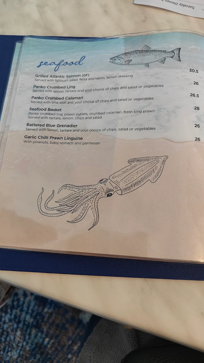 Menu, Kitty's Bar