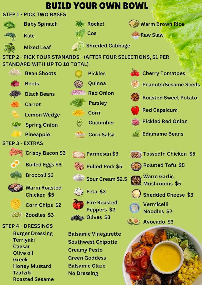 Menu, Tossed in
