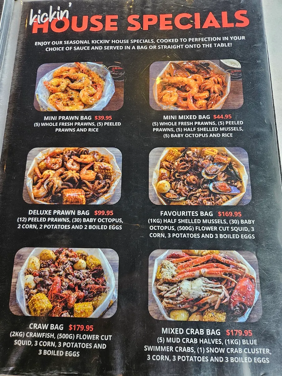 Menu, Kickin'Inn Zetland