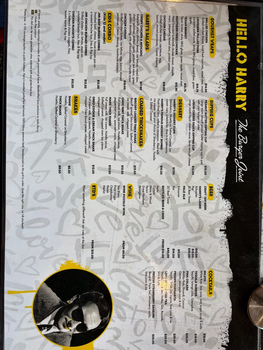 Menu, Hello Harry The Burger Joint (Park Ridge)