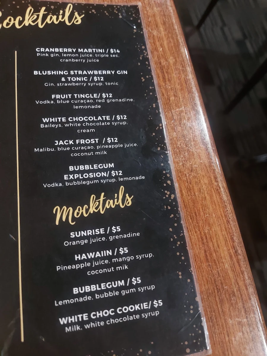 Menu, Brisbane Valley Tavern (Aust)