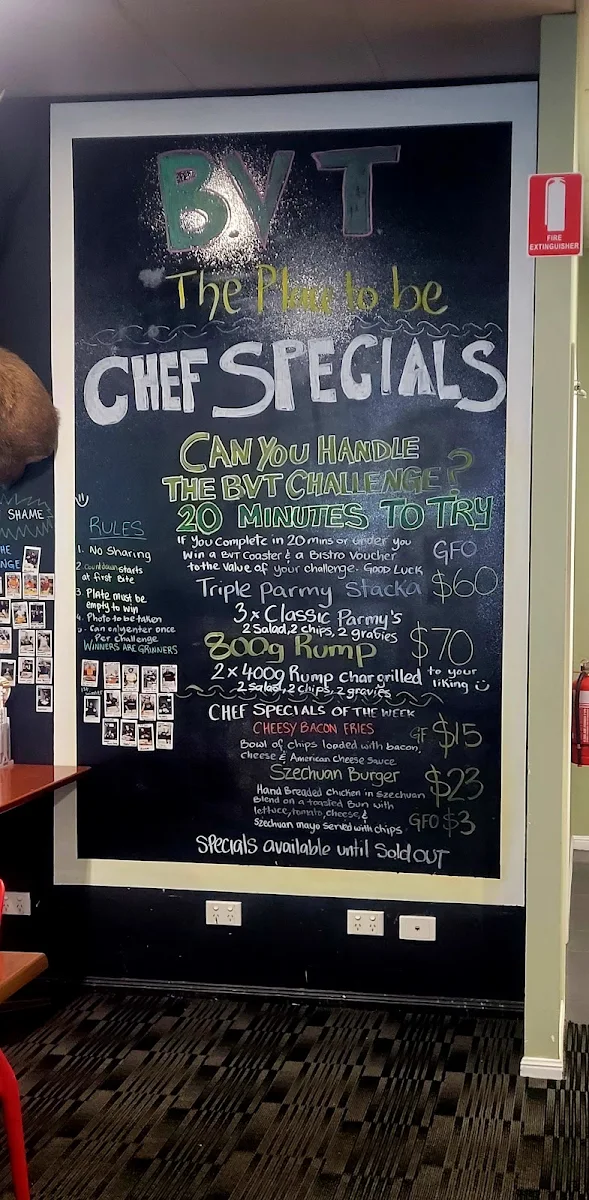 Menu, Brisbane Valley Tavern (Aust)