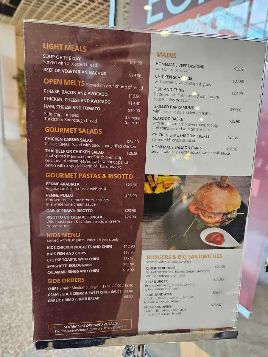 Menu, Victoria Avenue Café