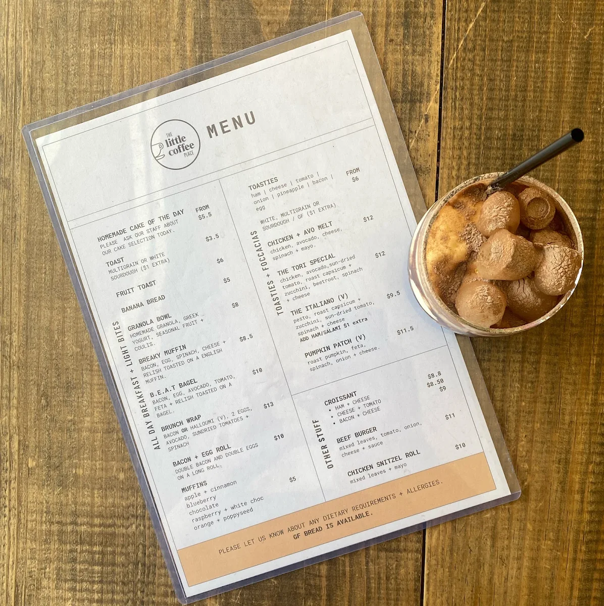 Menu, The Little Coffee Place