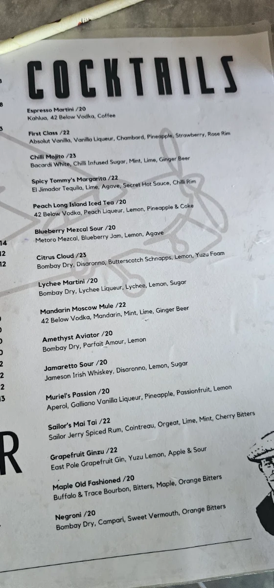 Menu, Abbiocco Pasta & Wine