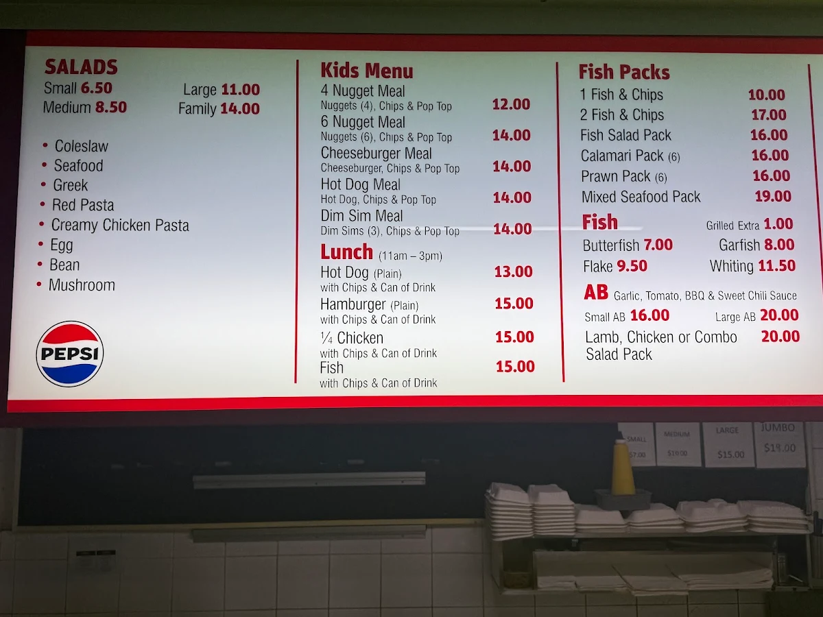 Menu, Magill BBQ Chickens