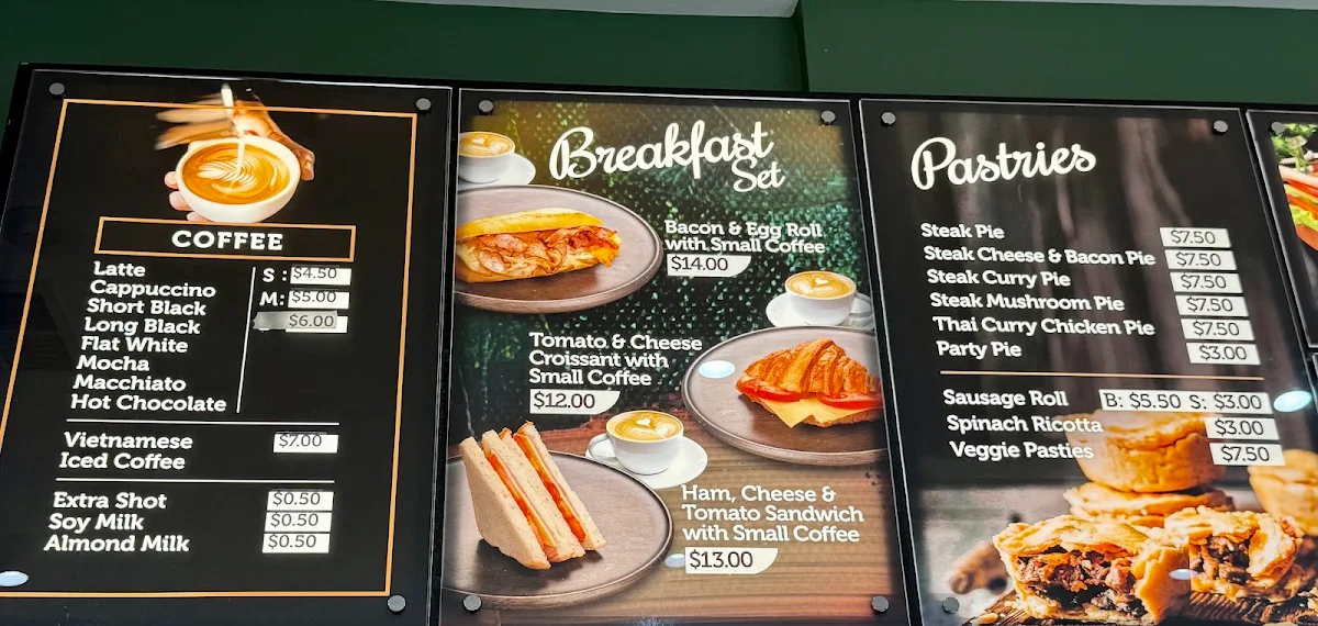 Menu, Amie Bakery Cafe Swan Street