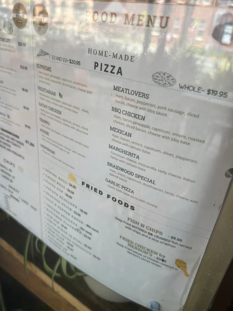 Menu, Nerson's