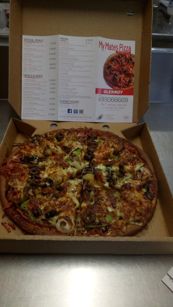 Menu, My Mates Pizza Glenroy
