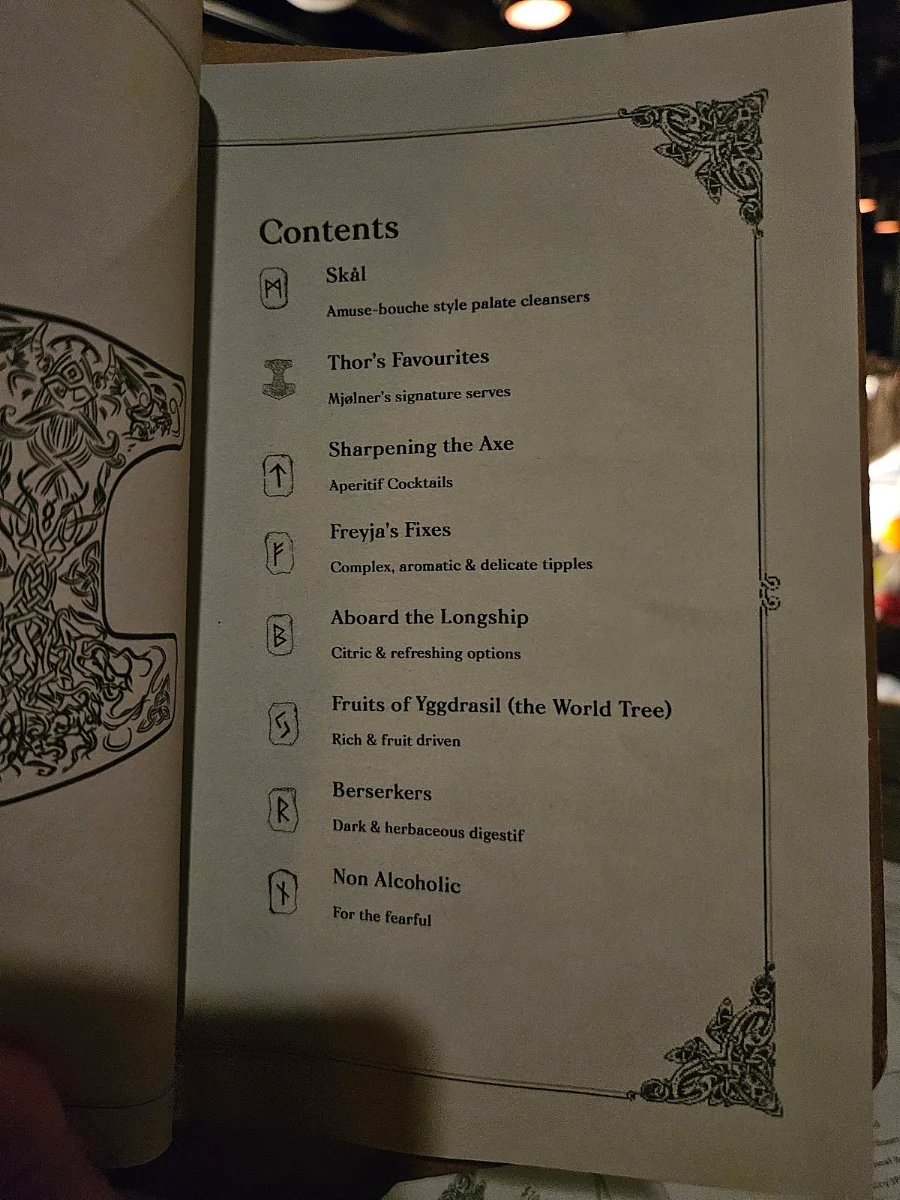 Menu, Mjølner Sydney