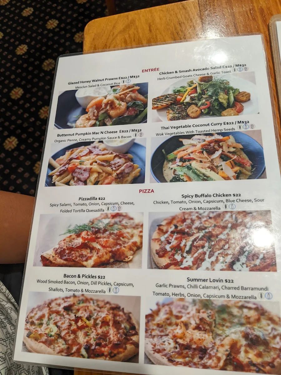 Menu, Cascades Restaurant
