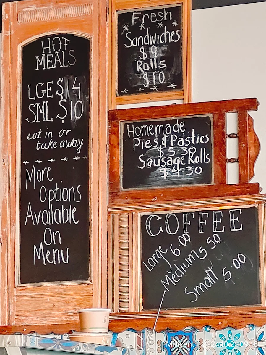Menu, The Shearer's Cook Cafe