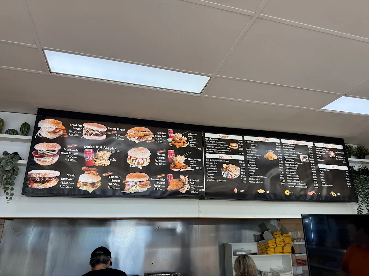 Menu, Macquarie Town Food Express