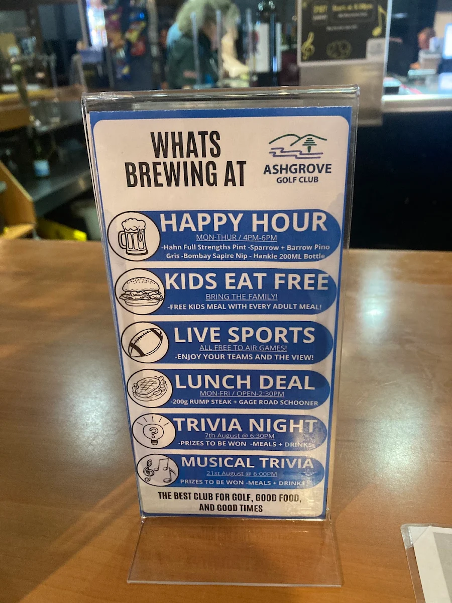 Menu, Wok chop and grill