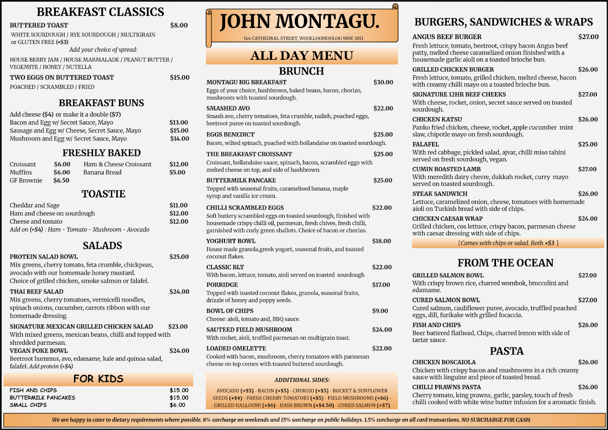 Menu, John Montagu