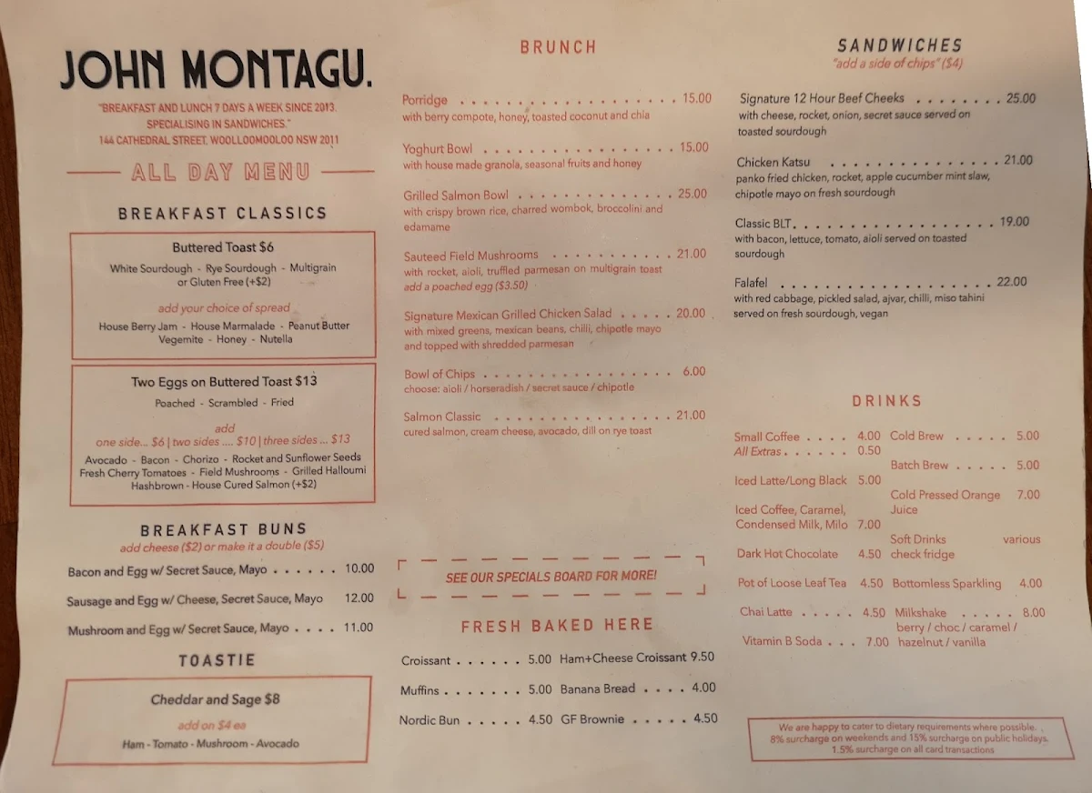 Menu, John Montagu