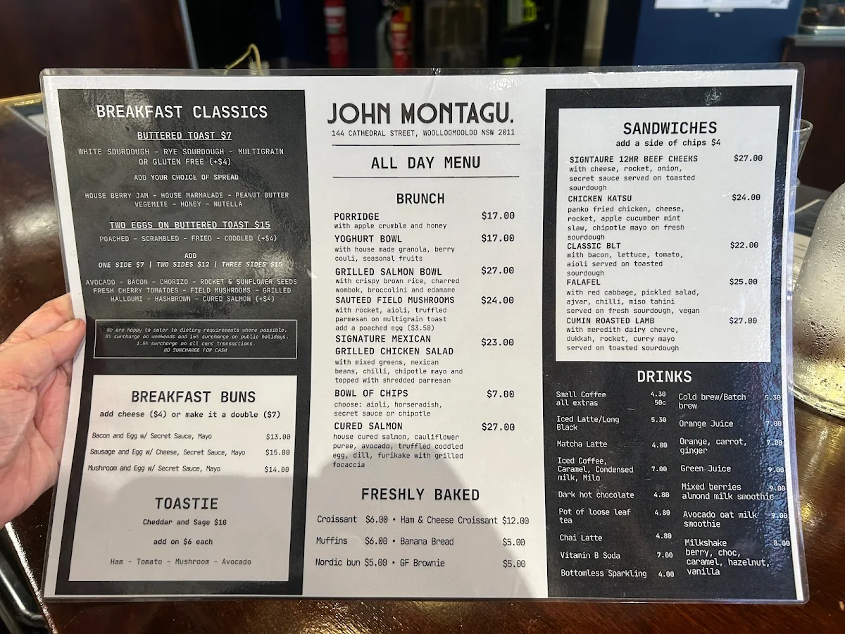 Menu, John Montagu