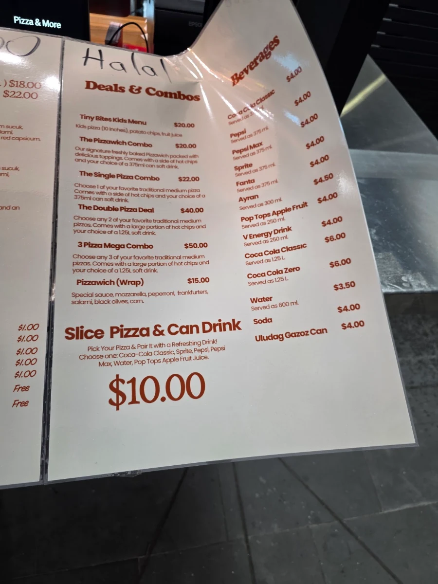 Menu, Pizza & More