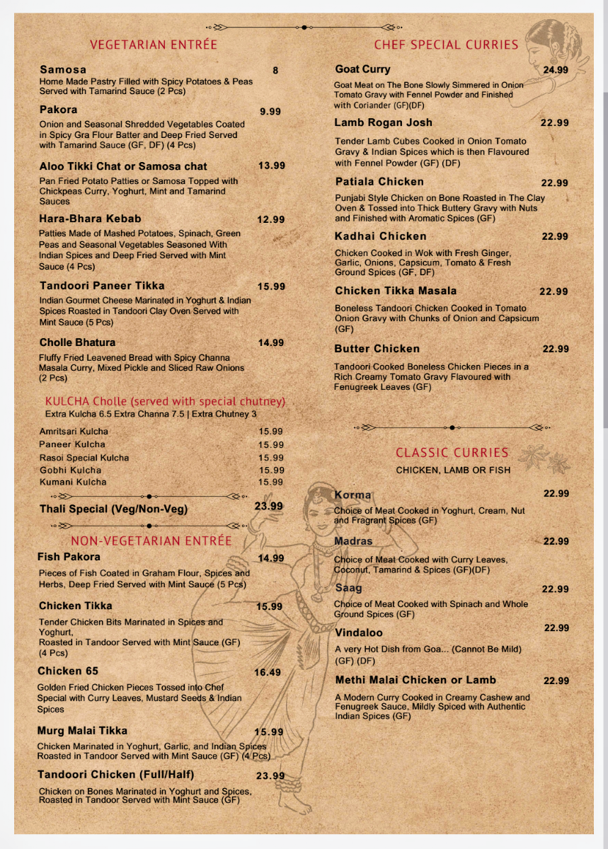 Menu, Rasoi by Indian Mehfil