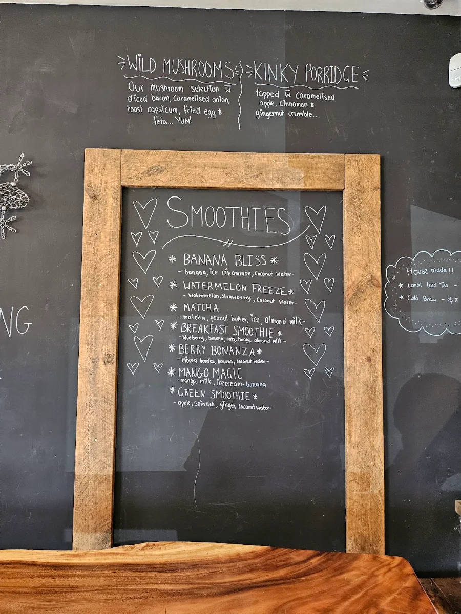 Menu, Kinky Lizard Cafe Maylands
