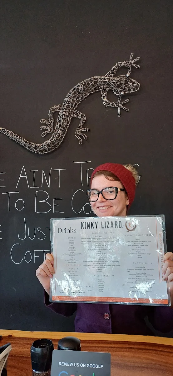 Menu, Kinky Lizard Cafe Maylands