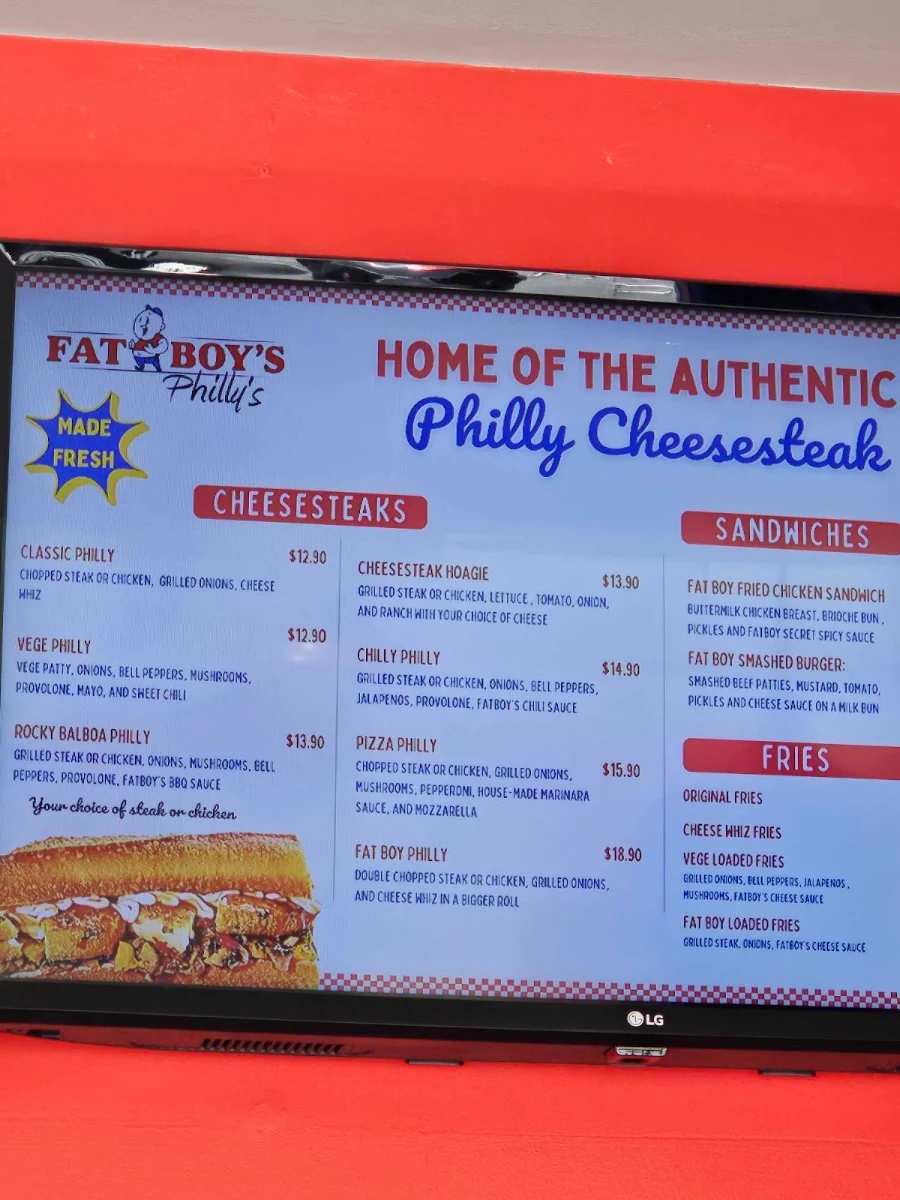 Menu, Fatboys Phillys