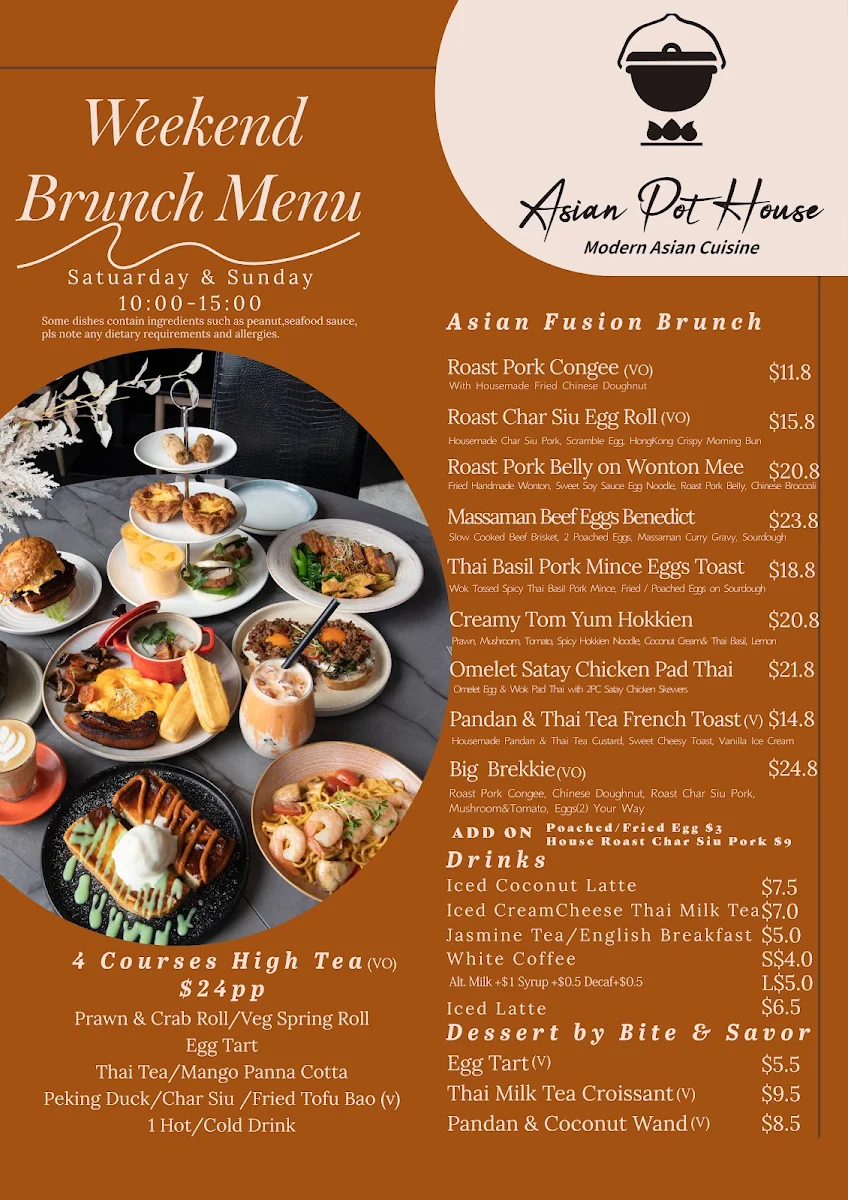 Menu, Asian Pot House
