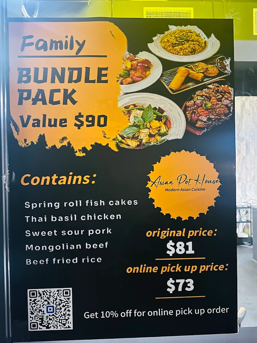 Menu, Asian Pot House