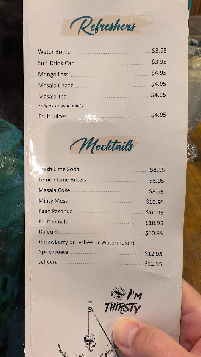 Menu, Tawa - The Indian Griddle House previously known as Dosa-Hut-Wantirna