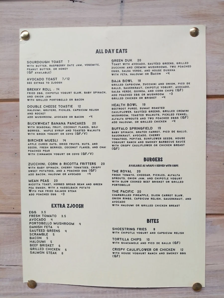 Menu, The Black Apple