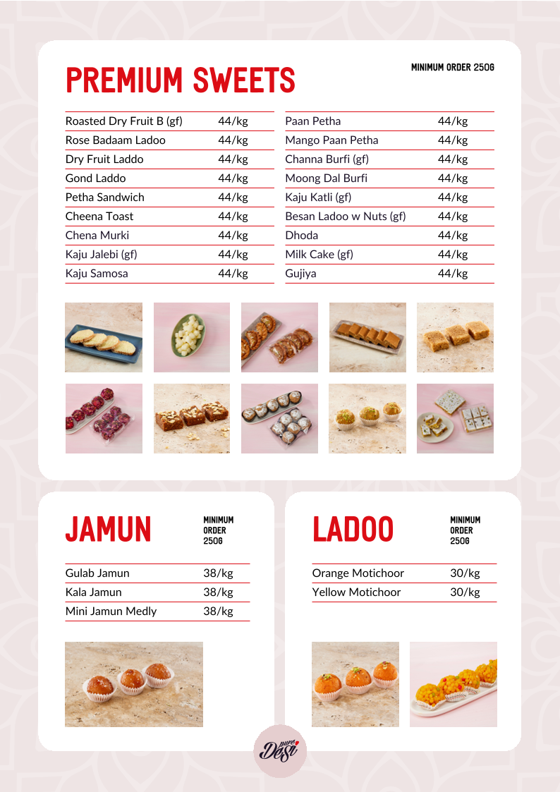 Menu, Pure Desi Kellyville