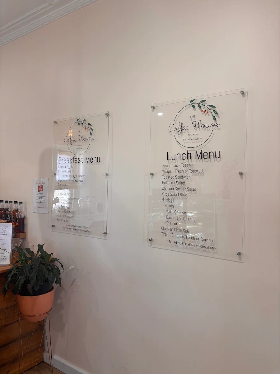 Menu, The Coffee House