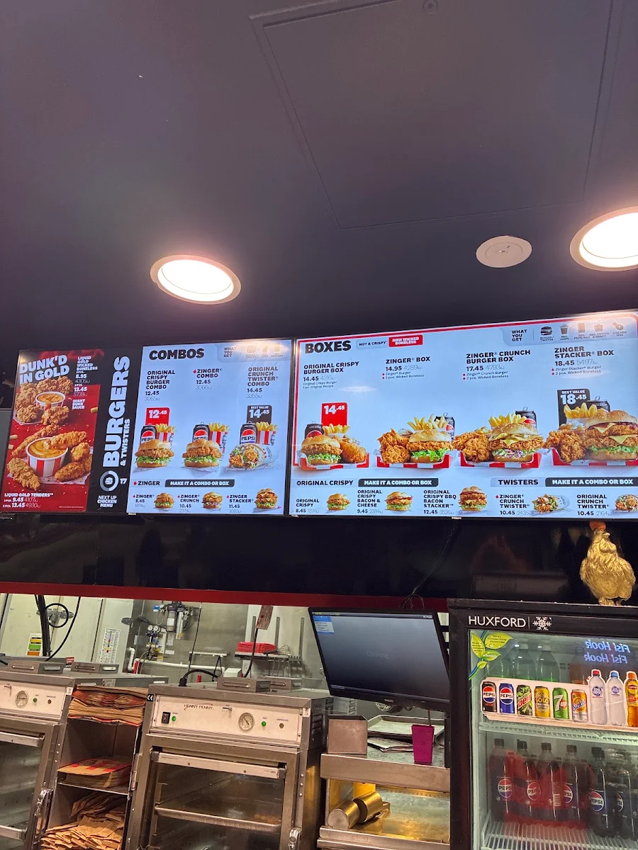Menu, KFC Chirnside Park Food Court