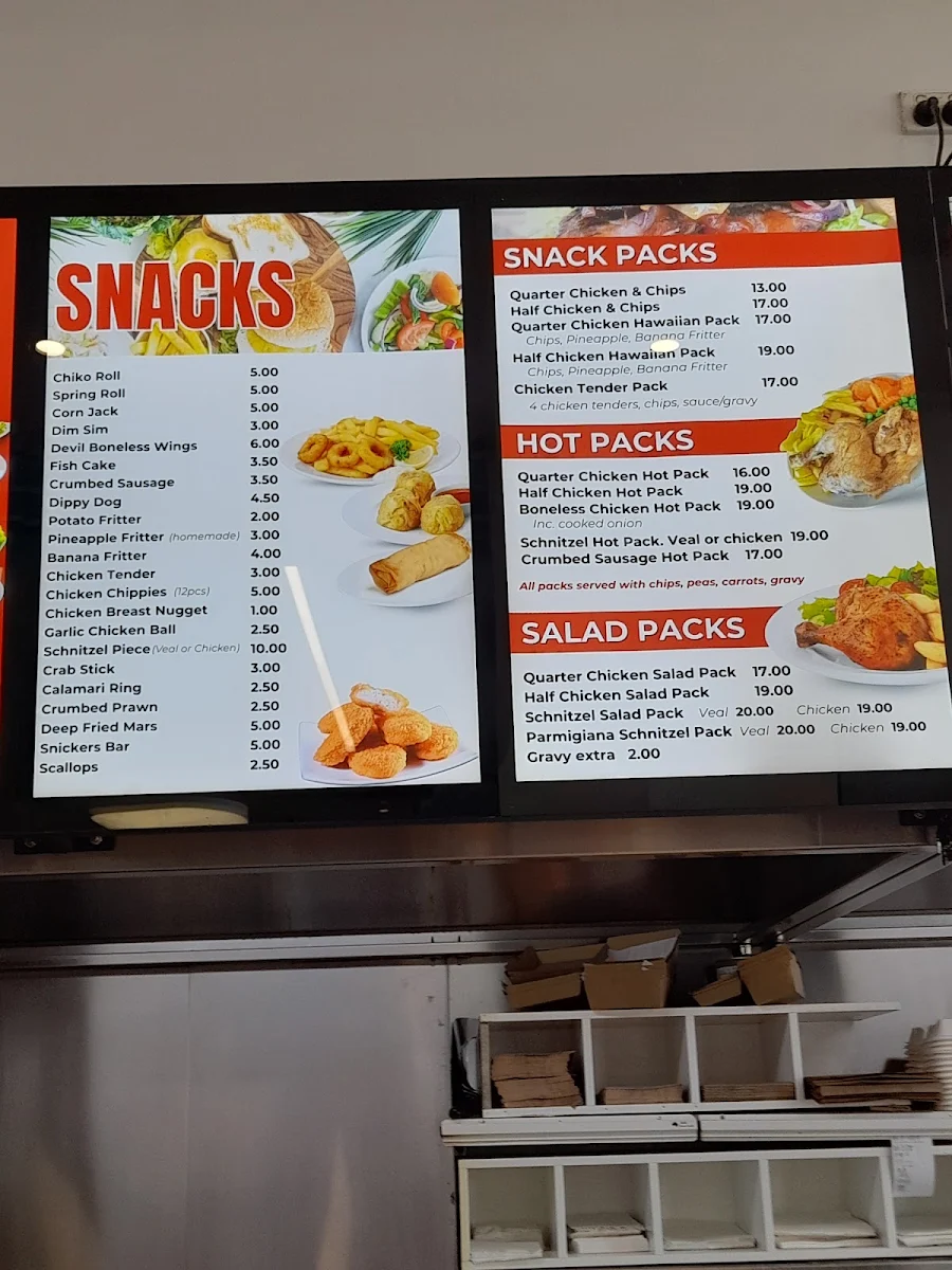 Menu, Captain Chicken and Seafood - Salisbury Plain