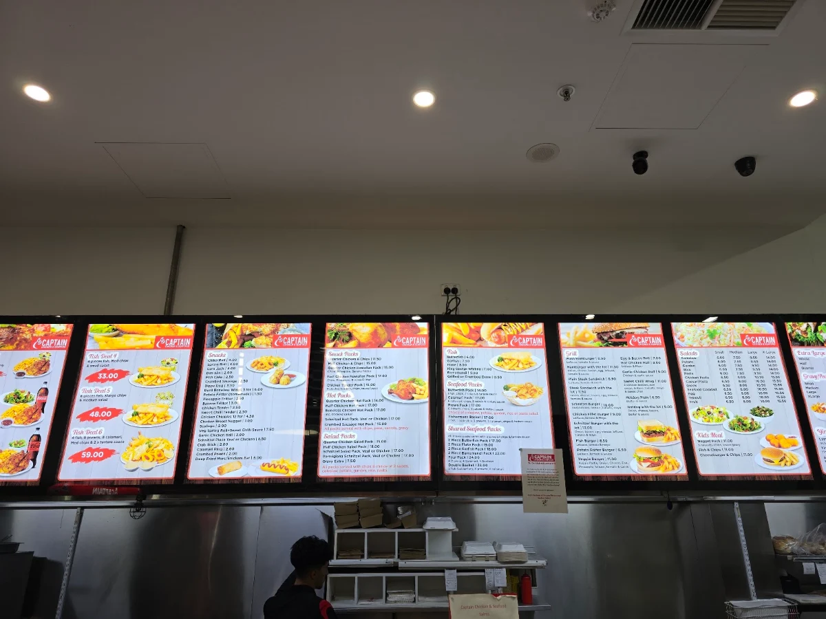 Menu, Captain Chicken and Seafood - Salisbury Plain
